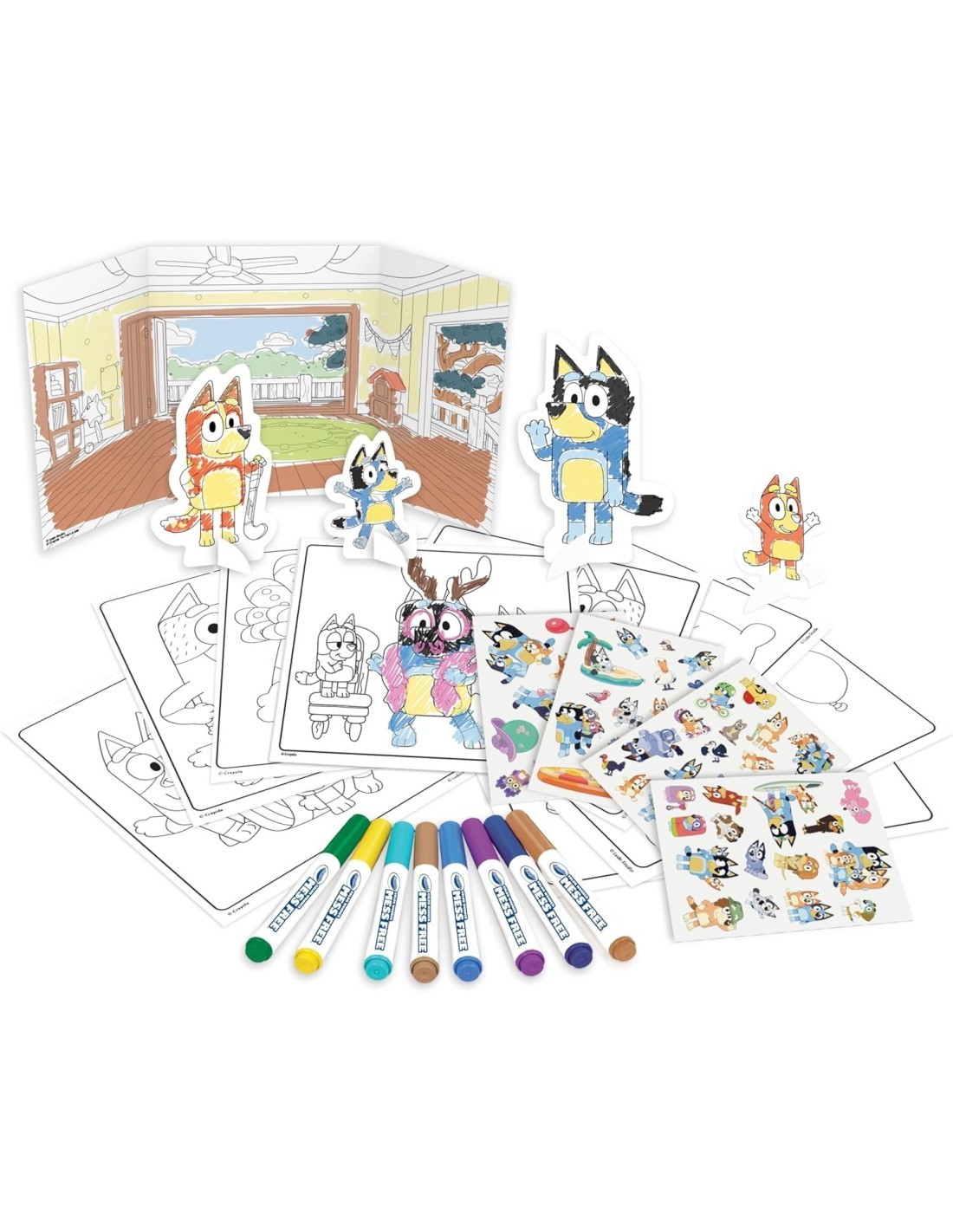 CRAYOLA COLOR WONDER, ACTIVITY SET 40+ PEZZI, BLUEY, PENNARELLI SENZA MACCHIA, ADESIVI E PERSONAGGI POP-UP