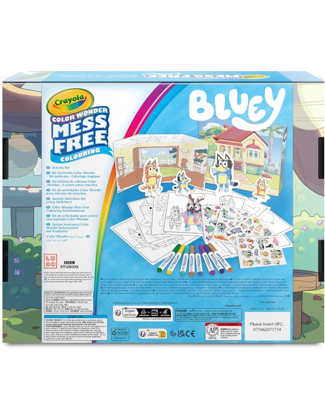 CRAYOLA COLOR WONDER, ACTIVITY SET 40+ PEZZI, BLUEY, PENNARELLI SENZA MACCHIA, ADESIVI E PERSONAGGI POP-UP
