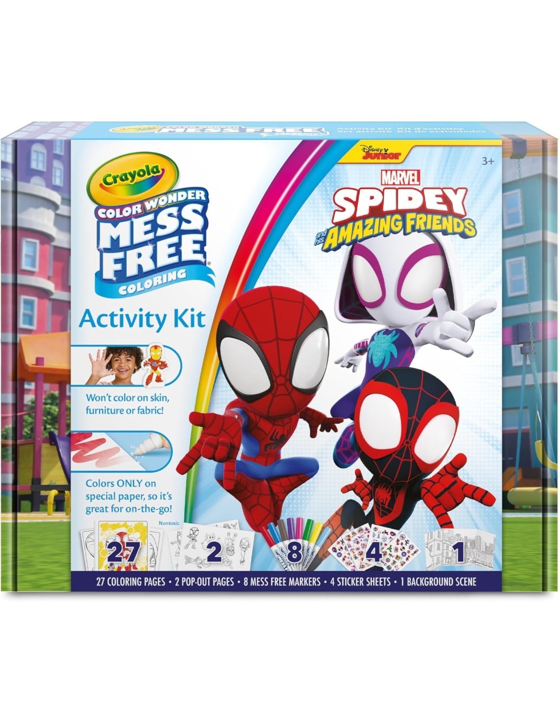 CRAYOLA, COLOR WONDER, ACTIVITY SET, SPIDEY, 40+ PEZZI, PAGINE DA COLORARE, PENNARELLI SENZA MACCHIA, ADESIVI, PERSONAGGI POP-UP