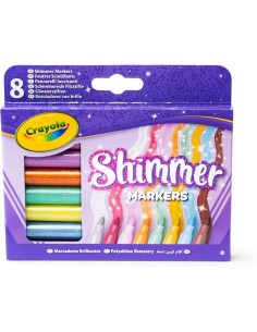 CRAYOLA, PENNARELLI SCINTILLANTI, SET 8 COLORI BRILLANTI, BAMBINI 3 ANNI+, ARTE, CREATIVITÀ 2