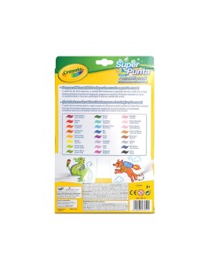CRAYOLA, SUPERTIPS, PENNARELLI LAVABILI, PUNTA MEDIA, 24 PEZZI, COLORI ASSORTITI, SCUOLA, TEMPO LIBERO