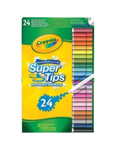 CRAYOLA, SUPERTIPS, PENNARELLI LAVABILI, PUNTA MEDIA, 24 PEZZI, COLORI ASSORTITI, SCUOLA, TEMPO LIBERO