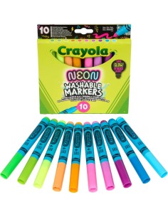 CRAYOLA, PENNARELLI NEON, SET 10 COLORI BRILLANTI, BAMBINI 3 ANNI+, ARTE, CREATIVITÀ