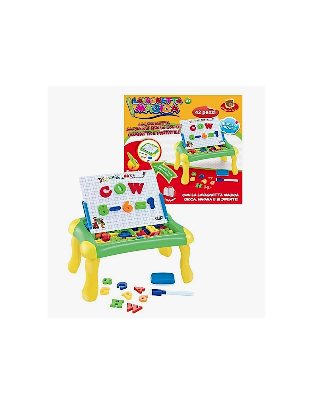 LAVAGNA MAGNETICA CON LETTERE E NUMERI 30X33CM