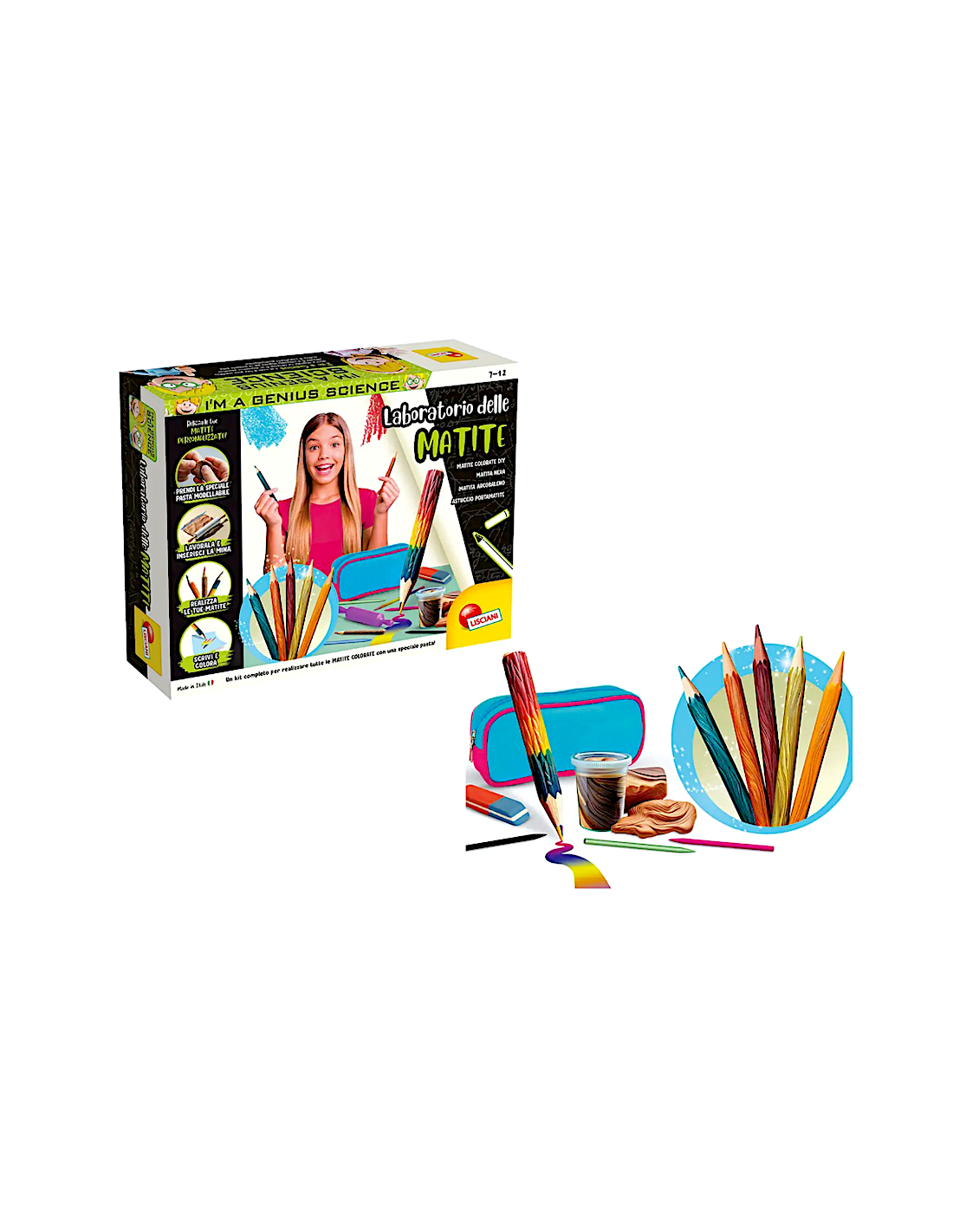 I'M GENIUS, LABORATORIO DELLE MATITE, GIOCO EDUCATIVO CREATIVO BAMBINI 5+ ANNI