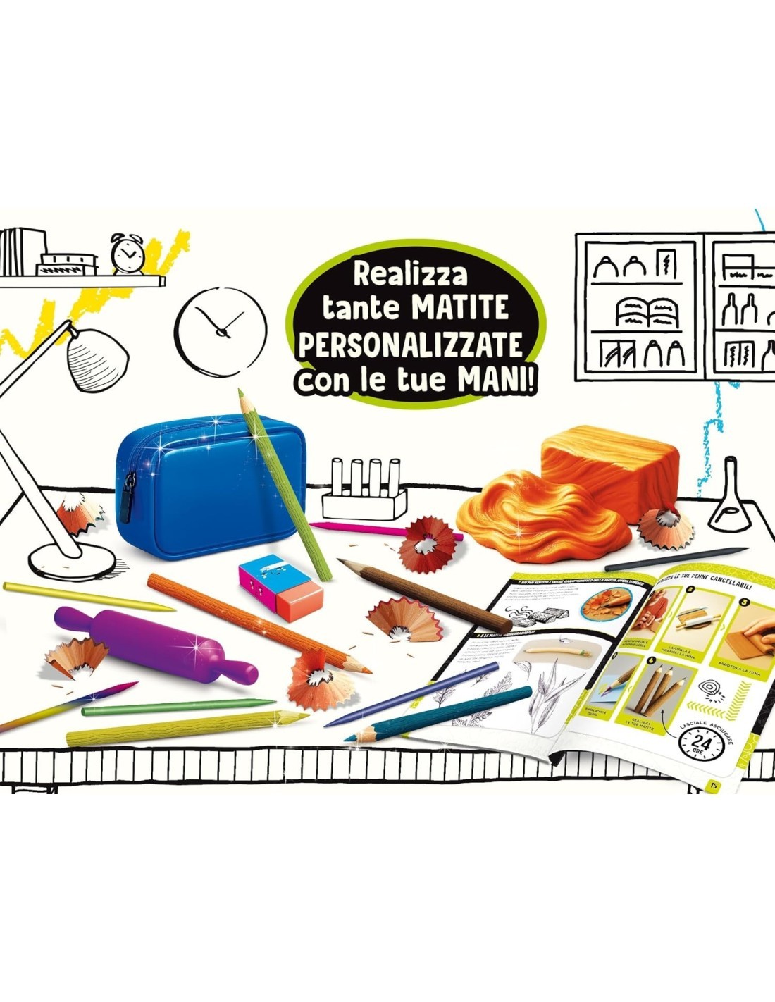 I'M GENIUS, LABORATORIO DELLE MATITE, GIOCO EDUCATIVO CREATIVO BAMBINI 5+ ANNI
