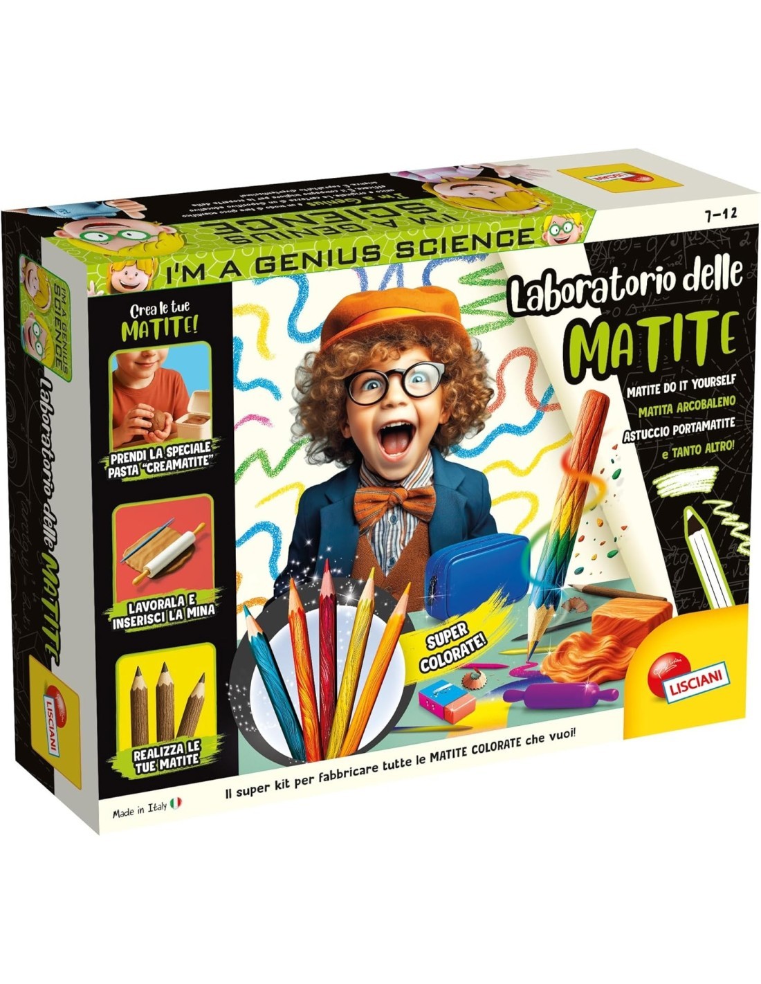 I'M GENIUS, LABORATORIO DELLE MATITE, GIOCO EDUCATIVO CREATIVO BAMBINI 5+ ANNI