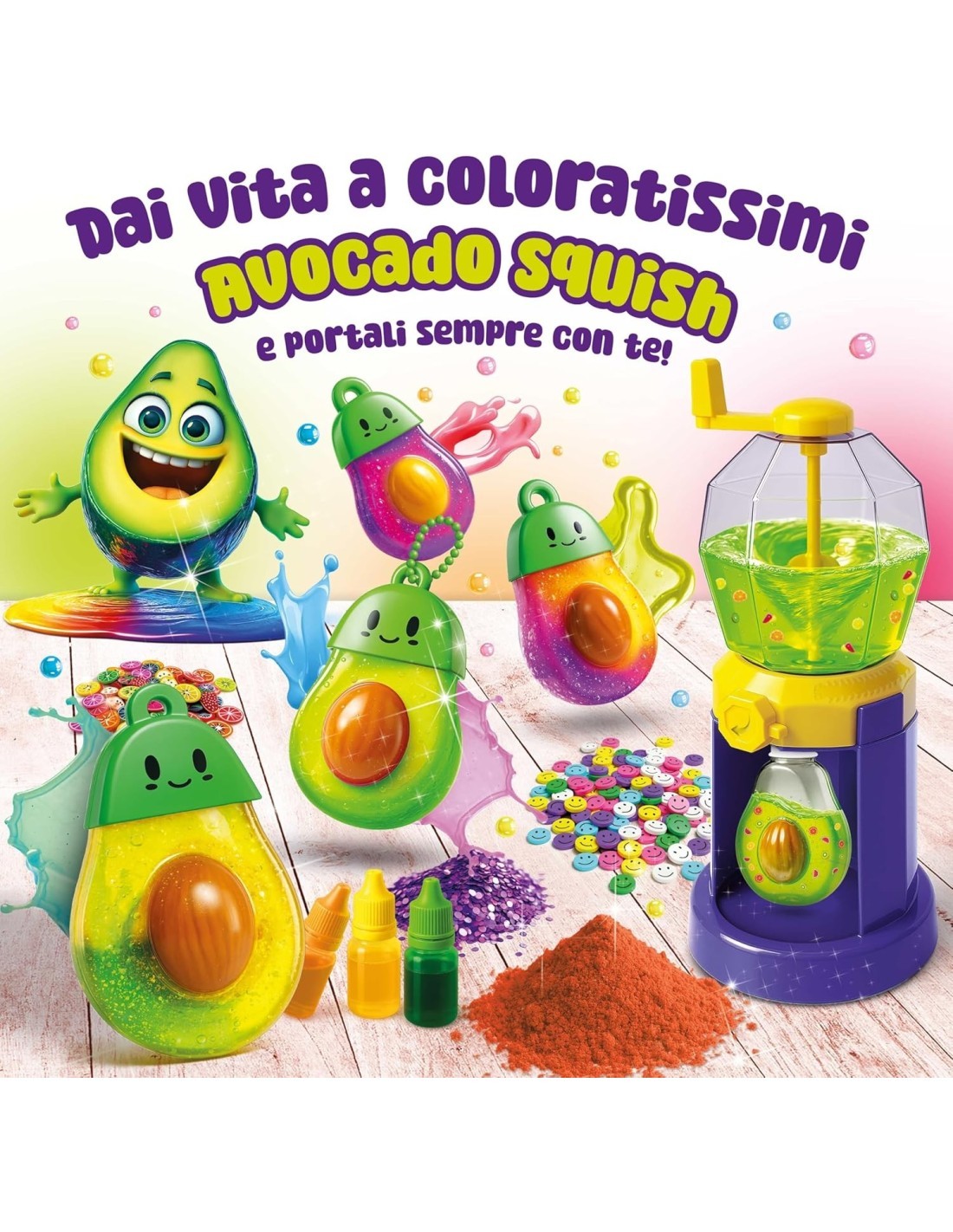 SLIMI SCIENCE 113996 LA FABBRICA DEGLI AVOCADO, KIT CREATIVO, AVOCADO SQUISH, GIOCO MANUALE