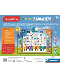 CLEMENTONI, SAPIENTINO ALFABETO PARLANTE, POSTER ELETTRONICO 48X70 CM, BILINGUE ITALIANO INGLESE, BAMBINI 3-5 ANNI 2
