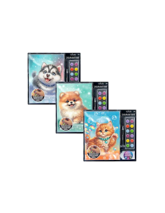 Diamantiny Level Up Cuccioli – Kit Crystal Art Cane Husky, Assortito