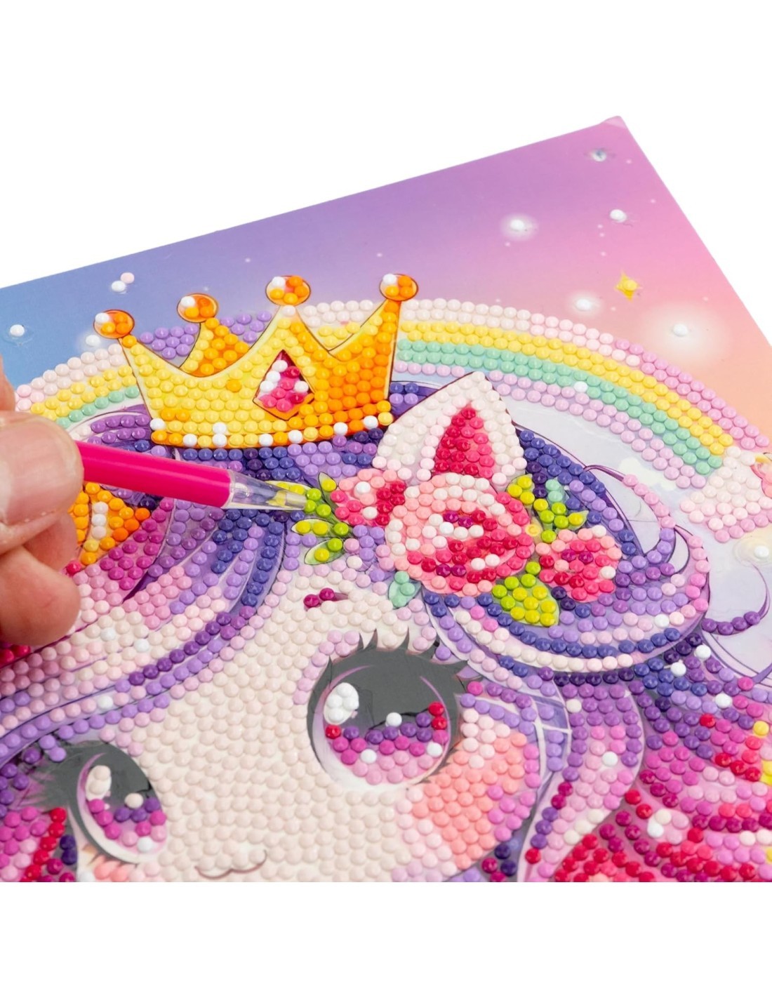 Diamantiny Kawaii Unicorn Blister 4 – Kit Crystal Art Baby Unicorno, Assortito
