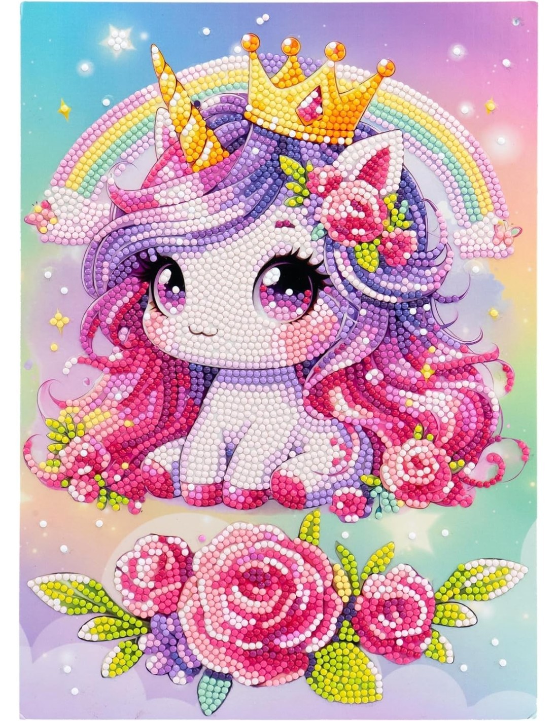 Diamantiny Kawaii Unicorn Blister 4 – Kit Crystal Art Baby Unicorno, Assortito