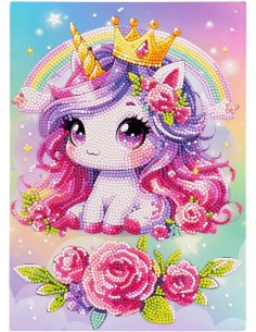 Diamantiny Kawaii Unicorn Blister 4 – Kit Crystal Art Baby Unicorno, Assortito