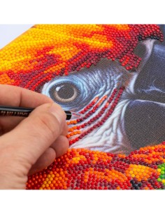 Diamantiny Quadro Animals Ara – Kit Crystal Art con Gemme 3D, Assortito