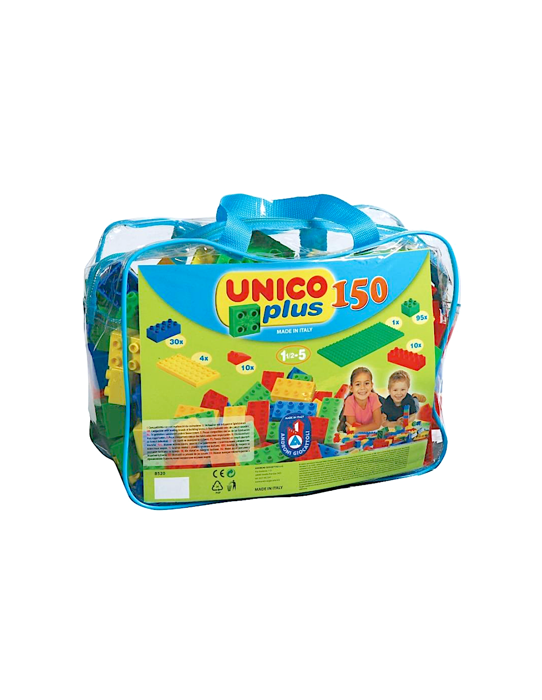 BORSA UNICOPLUS COSTRUZIONI CON MATTONCINI COLORATI DA 150PZ