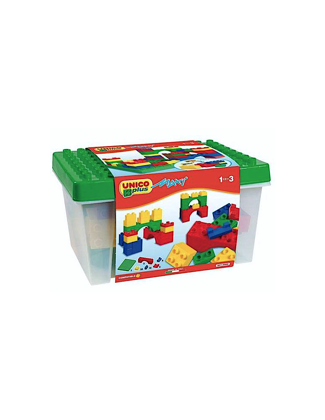 SCATOLA COSTRUZIONI  UNICOPLUS MAXI 48PZ MATTONCINI COLORATI