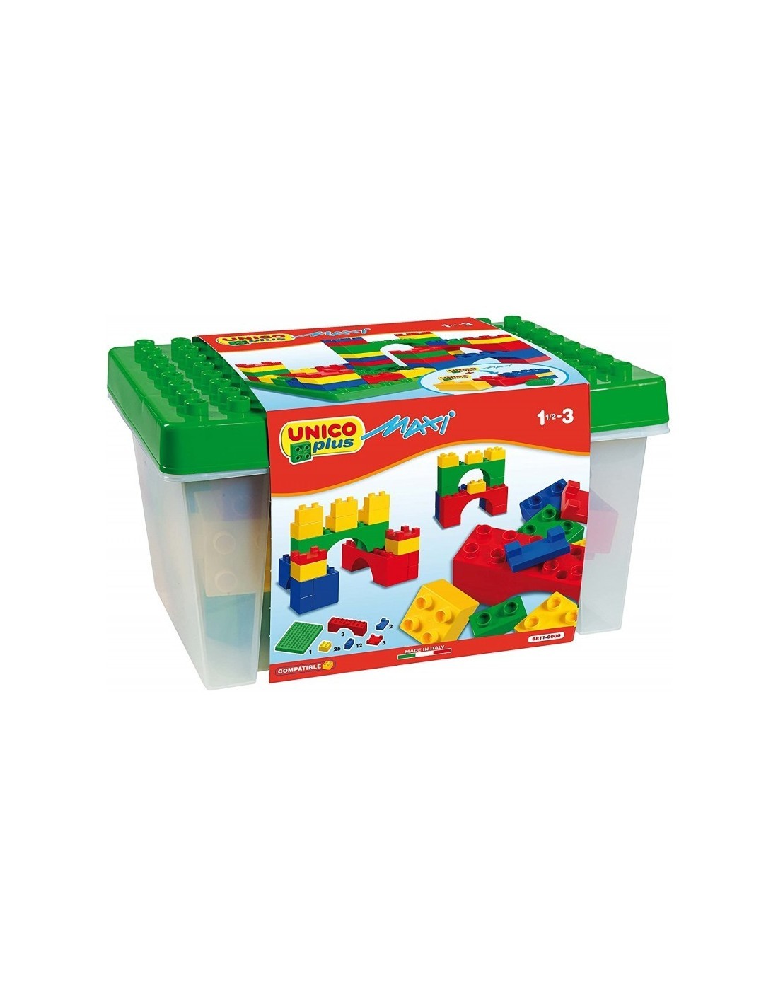 SCATOLA COSTRUZIONI  UNICOPLUS MAXI 48PZ MATTONCINI COLORATI