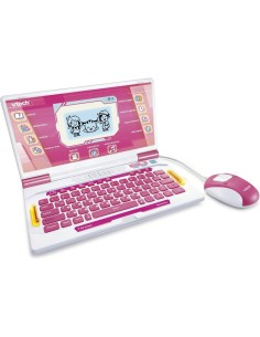 COMPUTER BIT SMART GENIUS PLUS, COMPUTER ROSA INTERATTIVO BAMBINI, MOUSE INCLUSO, 164 ATTIVITÀ