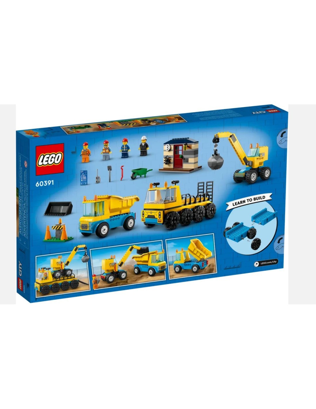 CITY 60391 CAMION DA CANTIERE E GRU CON PALLA DA DEMOLIZIONE su Tre...