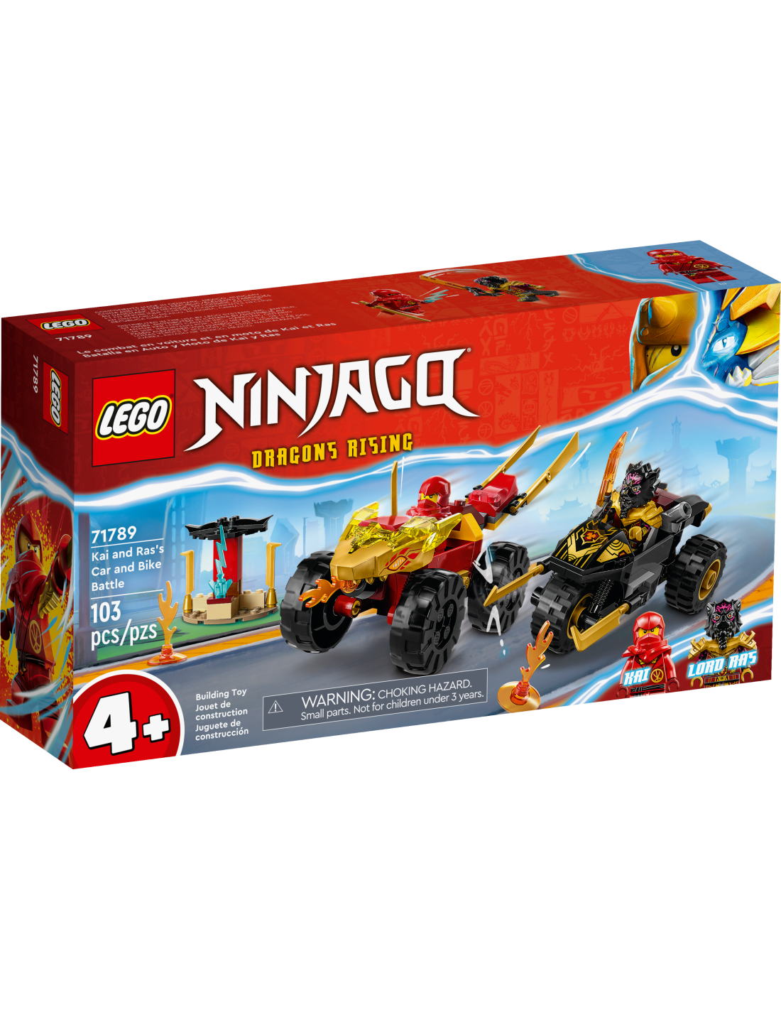 NINJAGO 71789 BATTAGLIA SU AUTO E MOTO DI KAI E RAS su TreG Ingrosso