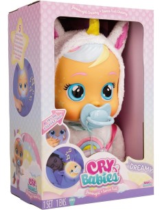 Cry Babies Goodnight Dreamy, Bambola Interattiva con Luce Notturna e Ninne Nanne, Giocattolo per Bambini dai 18 Mesi in Su