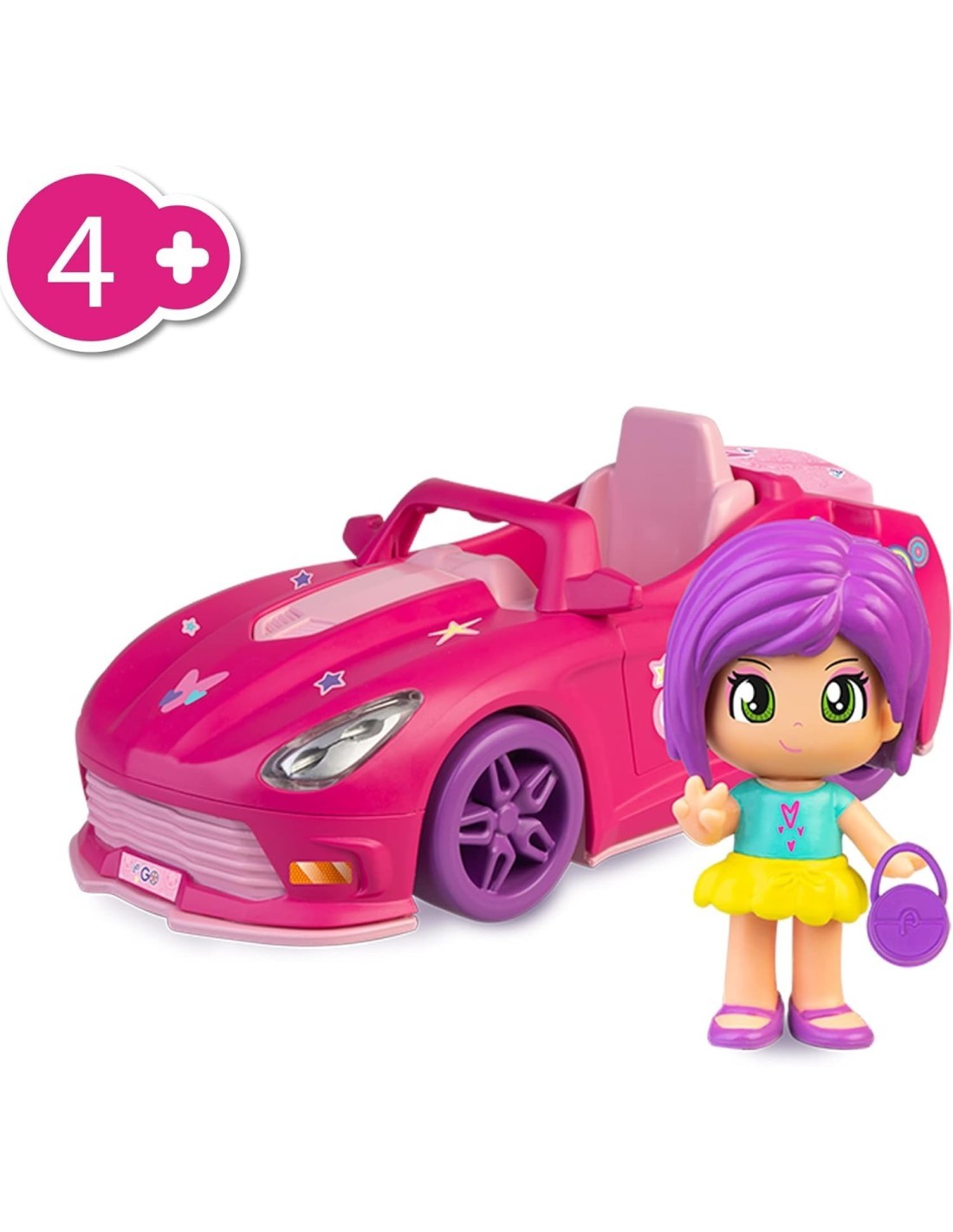 Pinypon Let's Go! Macchina, Giocattolo Assortito, Accessori Inclusi, Personaggio Pinypon, Bambini 4+, Famosa