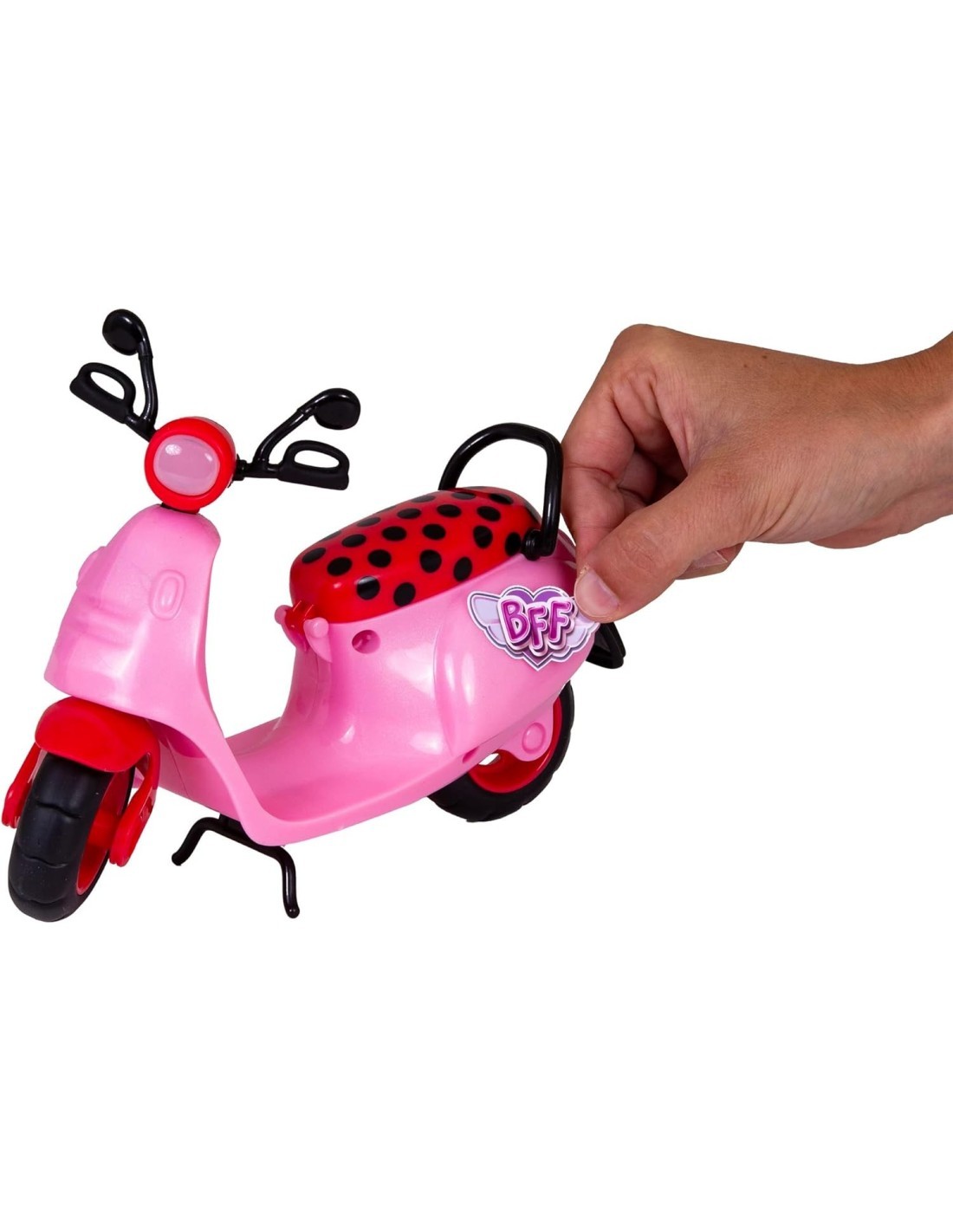 BFF by Cry Babies Lady, playset bambola, scooter con 10 accessori, outfit trendy, giocattolo per bambini +3 anni