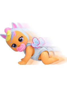 Cry Babies Crawling Jenna, Bambola Interattiva Gattona Davvero, Piange Lacrime Vere, Giocattolo per Bambini +18 Mesi