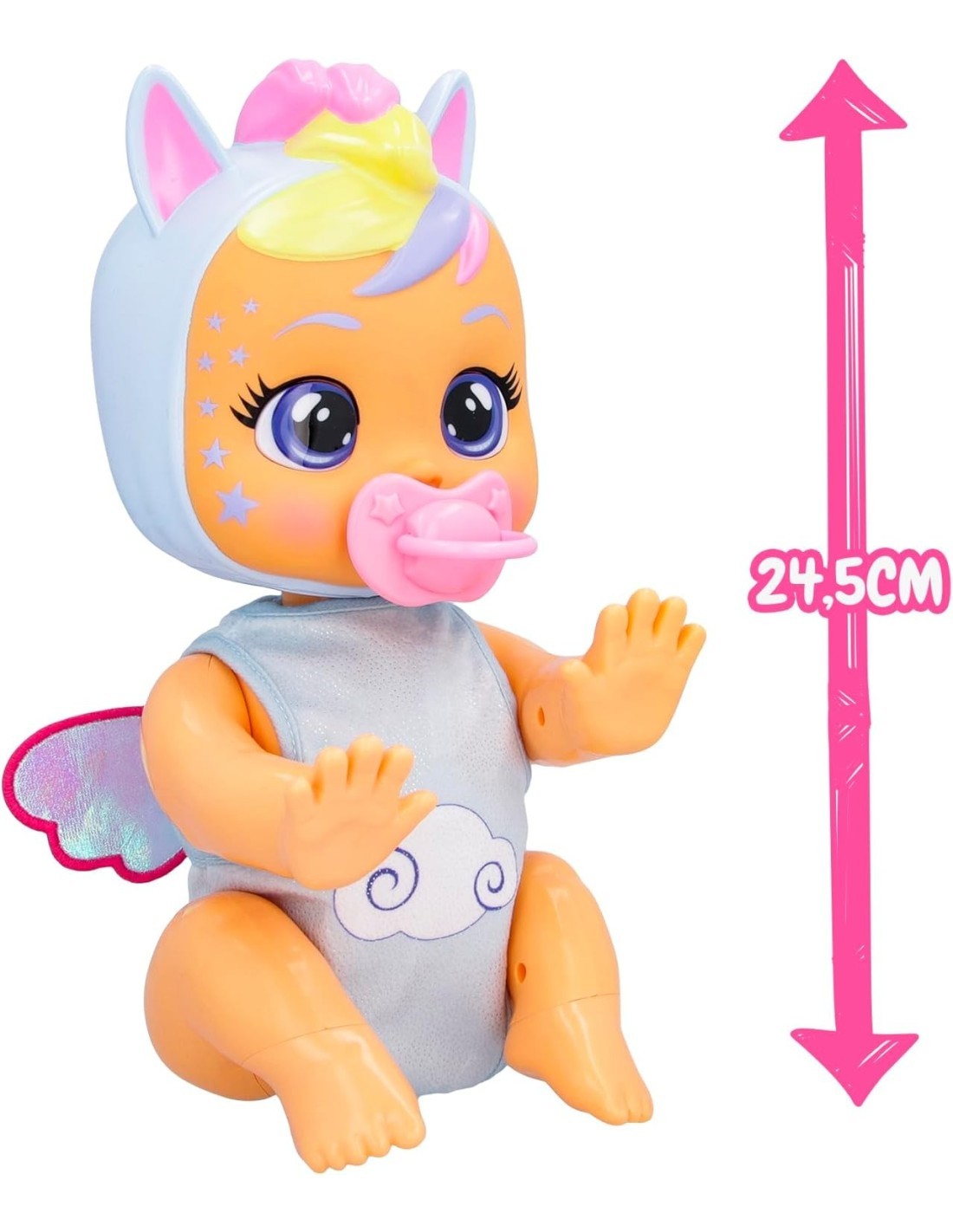 Cry Babies Crawling Jenna, Bambola Interattiva Gattona Davvero, Piange Lacrime Vere, Giocattolo per Bambini +18 Mesi