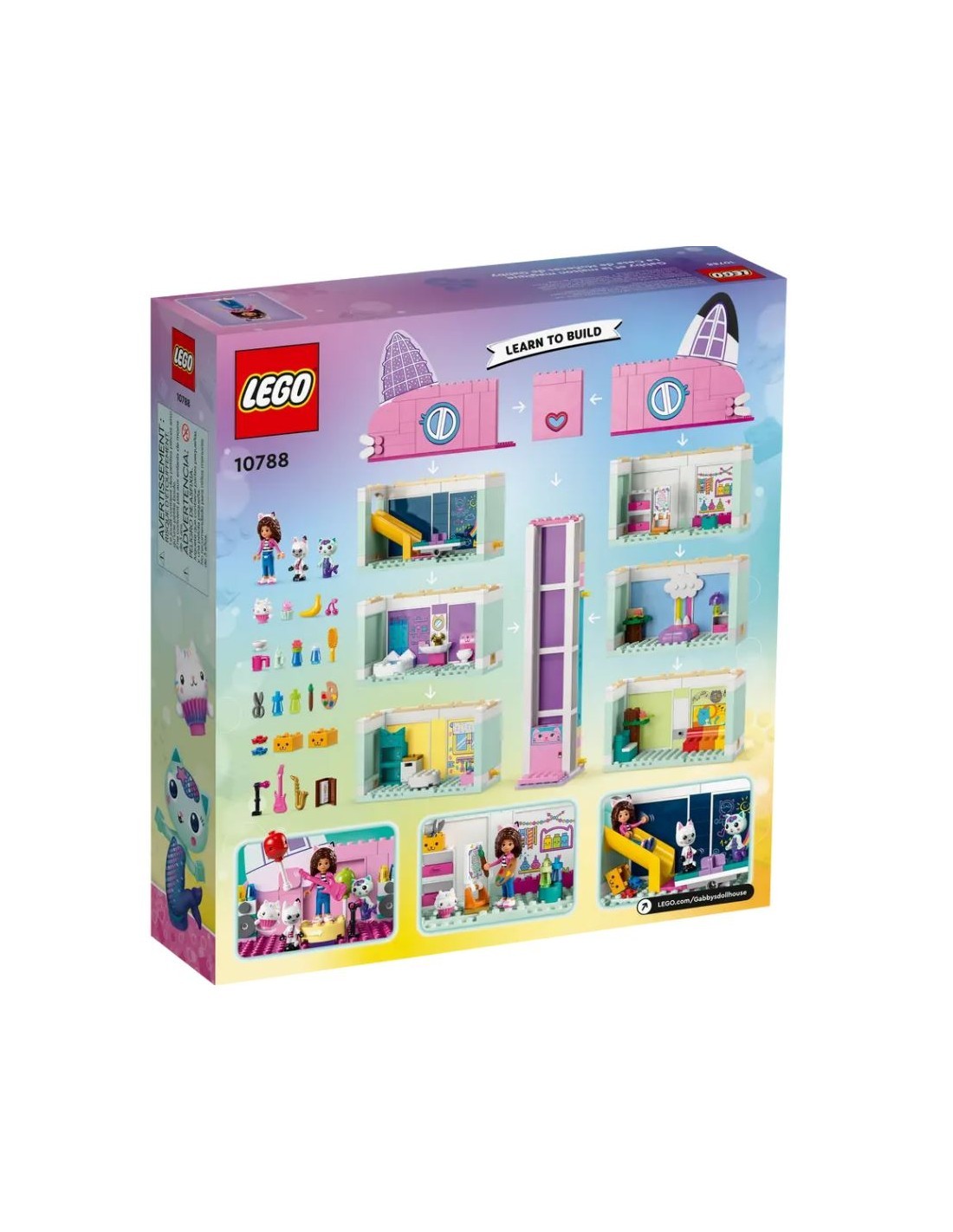 LEGO La Casa delle Bambole di Gabby, Casa Giocattolo a 4 Piani e 8 Stanze, Con Personaggi di Gabby, Pandy Panda, Idea Regalo