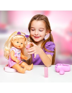 Nenuco School Hairstyle, Bambola 35 cm, Capelli Biondi, Accessori Acconciature, Giocattolo per Bambini 3 Anni+, Famosa