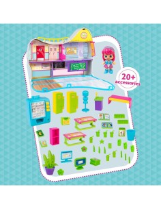 Pinypon Play Set, Istituto PINY di New York, Valigetta Portatile, Accessori Interattivi, per Bambini 4+ Anni, Famosa