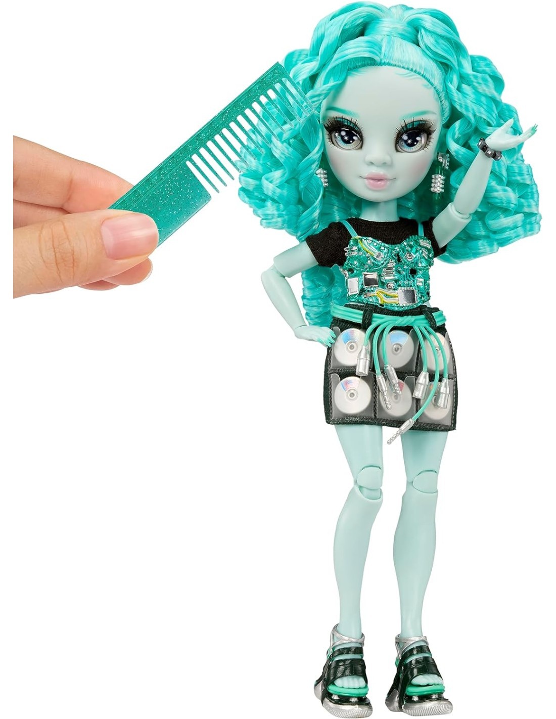 Rainbow High Shadow High Serie 3 - Berrie Skies, Bambola Fashion Verde con Vestito alla Moda e Oltre 10 Accessori, Articolata