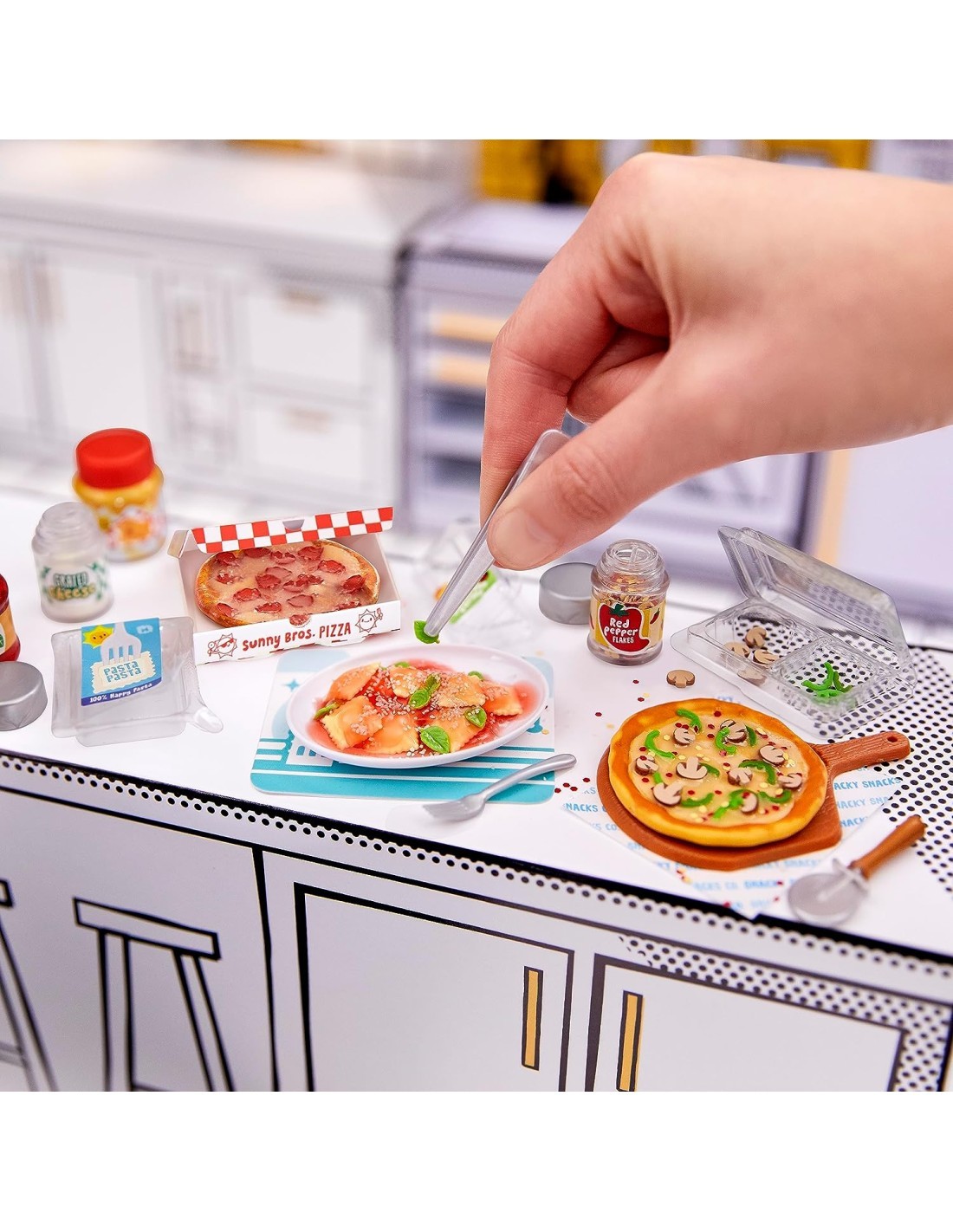 Mga Miniverse - Mini Food Diner Serie 2, Gioco di Resina in Palla a Sorpresa, Accessori Cucina, Collezionabile, Luce UV