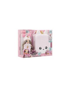 Na Na Na Surprise 3-in-1 Backpack Bedroom Unicorn Playset con Bambola Britney Sparkles, Zaino Unicorno Fuzzy Rosa