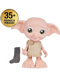 Wizarding World, Harry Potter, Bambola Interattiva Magical Dobby da 21,6 cm con Suoni, Frasi e Calzino - 6 Anni + 2