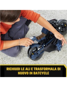 Batcycle 2 in 1 Batman Adventures - Veicolo Trasformabile per Action Figure DC Comics da 30 cm, SPIN MASTER