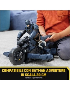 Batcycle 2 in 1 Batman Adventures - Veicolo Trasformabile per Action Figure DC Comics da 30 cm, SPIN MASTER