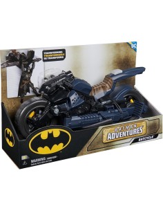 Batcycle 2 in 1 Batman Adventures - Veicolo Trasformabile per Action Figure DC Comics da 30 cm, SPIN MASTER