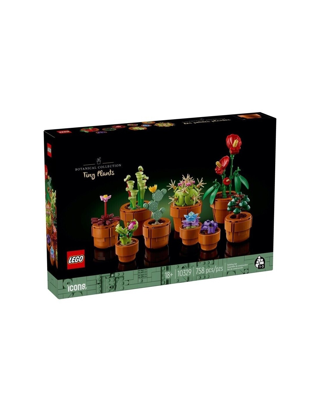 LEGO Icons Piantine, Set Collezione Botanica, Fiori Artificiali, Vaso Terracotta, Decorazione Casa, Idee Regalo