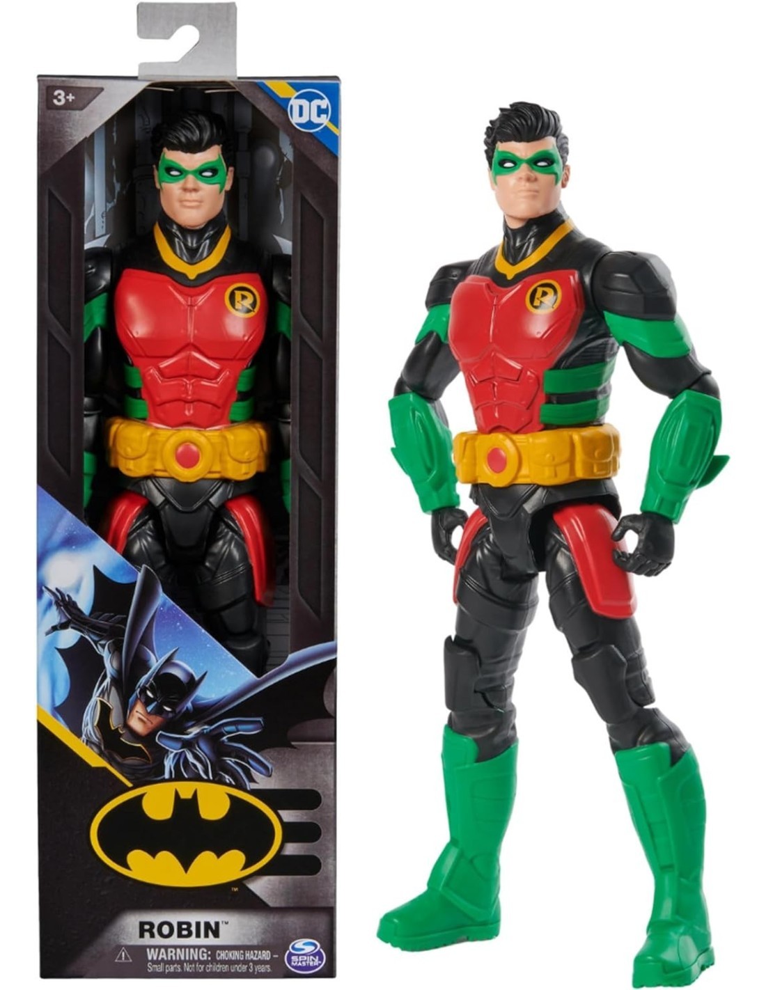 Action Figure Robin, DC Comics, alta 30 cm, con 11 punti di articolazione, giocattolo per bambini, 3+ anni