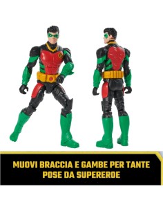 Action Figure Robin, DC Comics, alta 30 cm, con 11 punti di articolazione, giocattolo per bambini, 3+ anni