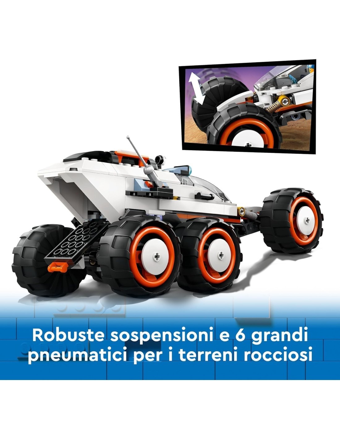 LEGO City Rover Esploratore Spaziale e Vita Aliena, Veicolo Giocattolo da Costruire con Minifigure e Action Figure 60431