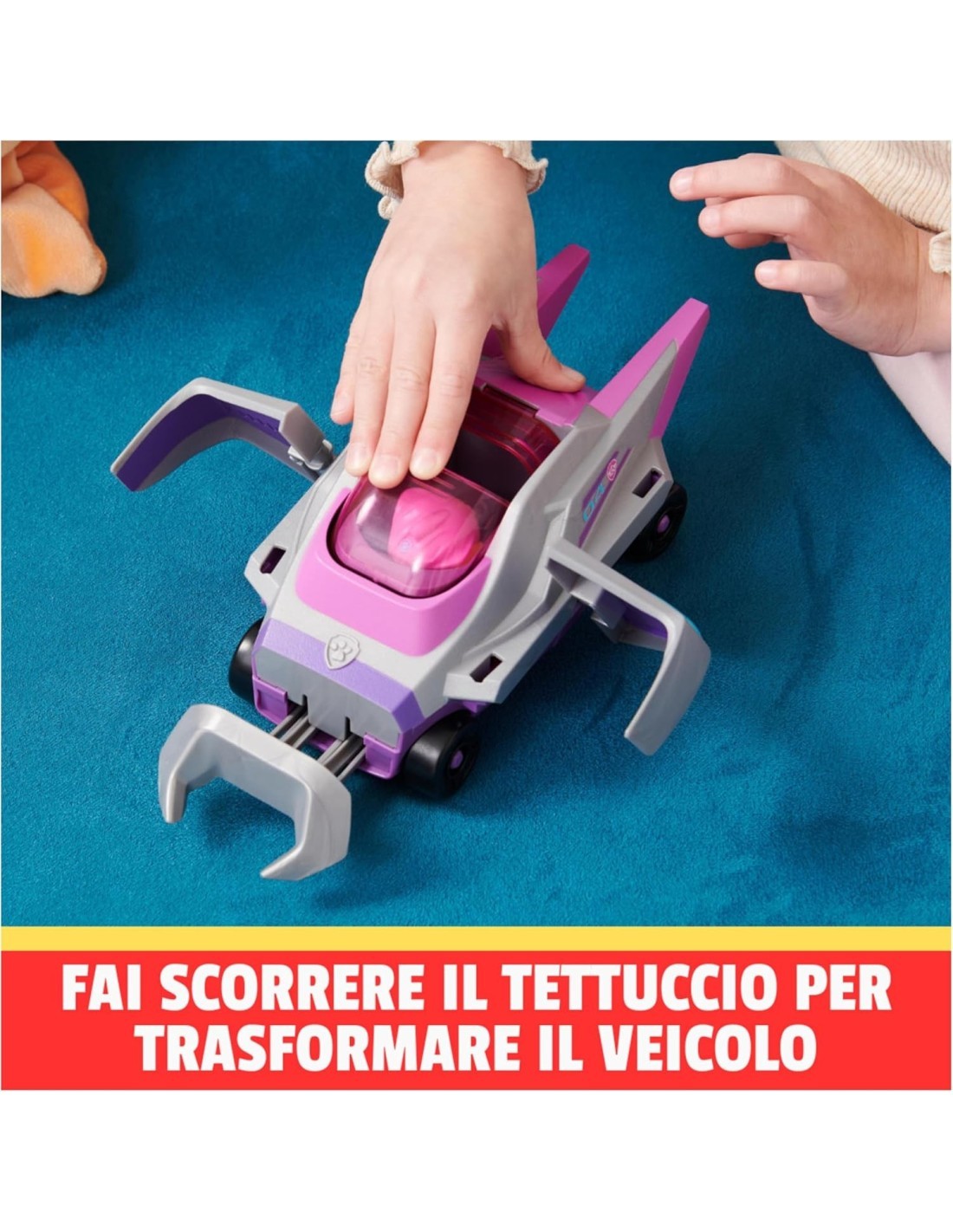 Paw Patrol, veicolo trasformabile Aqua Pups di Skye, personaggio Skye incluso, giochi per bambini 3 anni, avventure marine