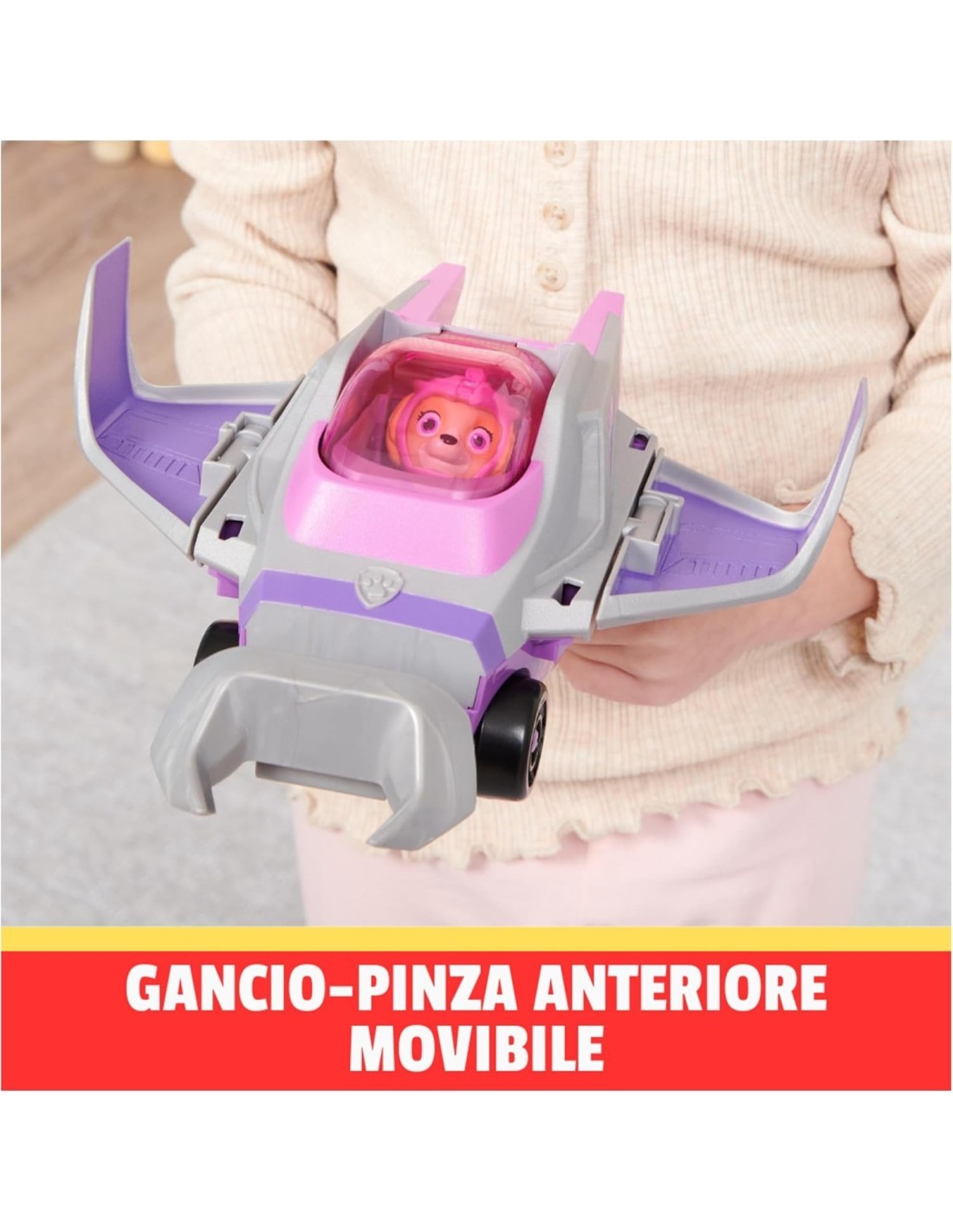 Paw Patrol, veicolo trasformabile Aqua Pups di Skye, personaggio Skye incluso, giochi per bambini 3 anni, avventure marine