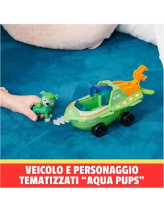 Paw Patrol Aqua Pups, veicolo trasformabile di Rocky, personaggio Rocky incluso, giocattolo per bambini 3+ anni 2