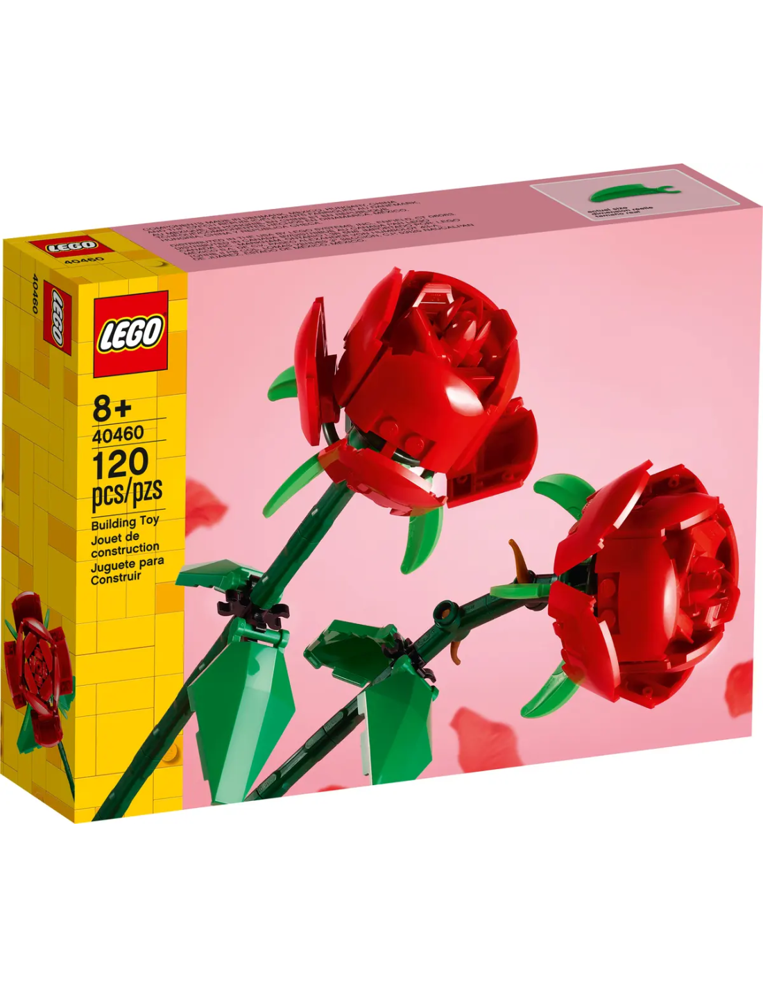 LEGO Creator Rose, Set di Fiori Finti da Costruire, Decorazione per Casa e Accessori per Bambini da 8 Anni 40460