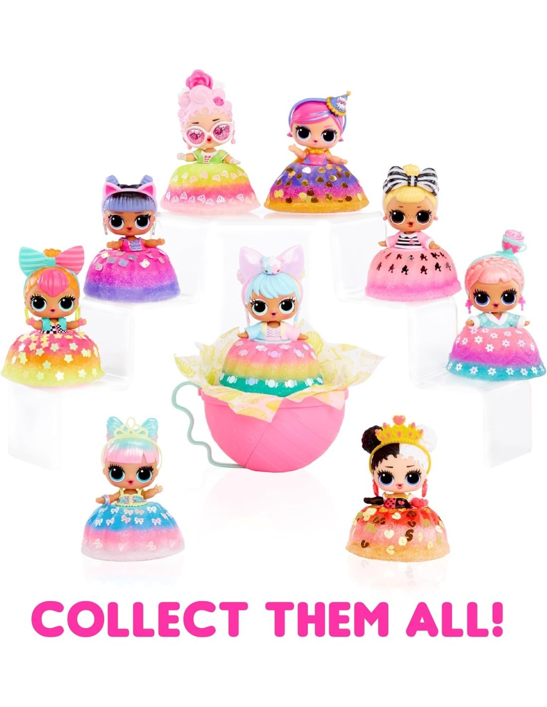 LOL Surprise Mix & Make Birthday Cake, Bambola da Collezione con Abito-Torta Fai-da-Te e Decorazioni