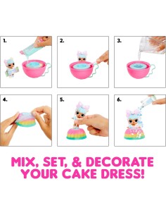LOL Surprise Mix & Make Birthday Cake, Bambola da Collezione con Abito-Torta Fai-da-Te e Decorazioni