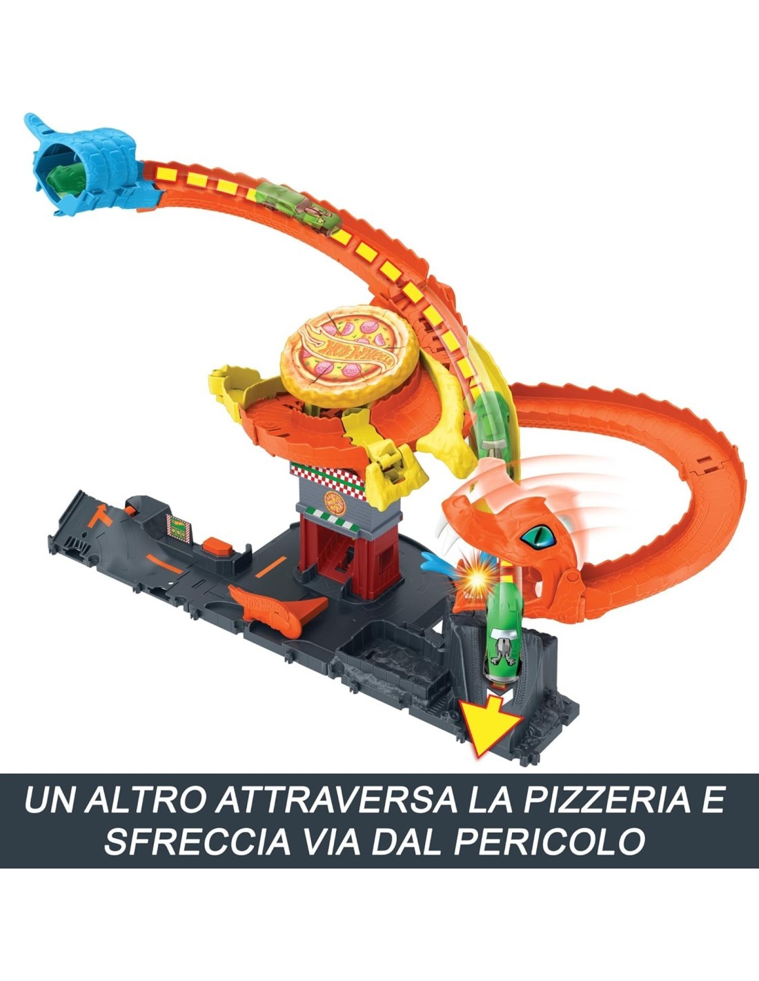 Hot Wheels Let's Race Netflix - Attacco del Cobra in Pizzeria con Macchinina